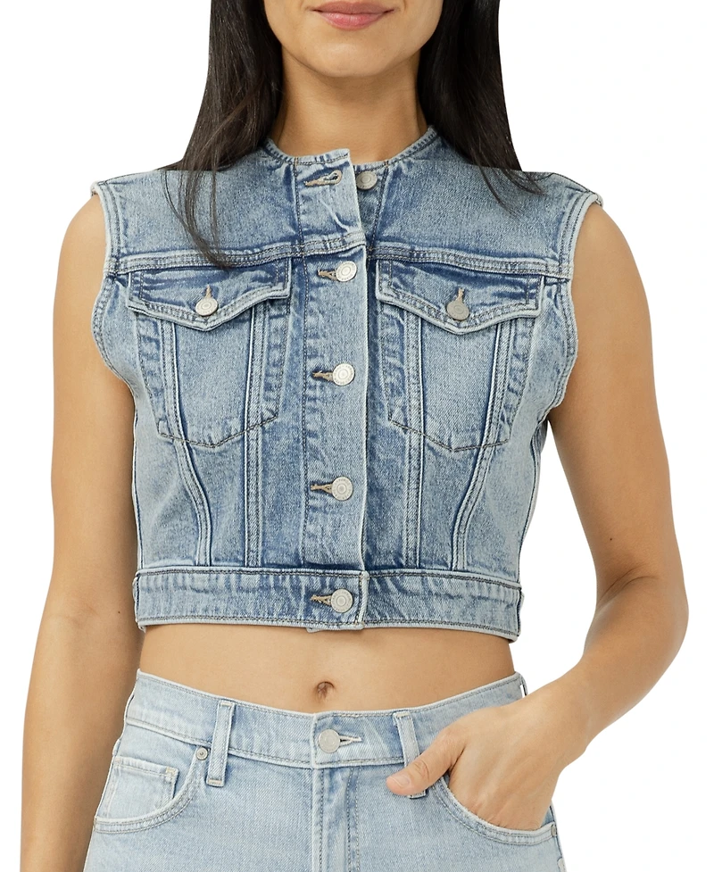 Silver Jeans Co. Women's Cropped Denim Vest