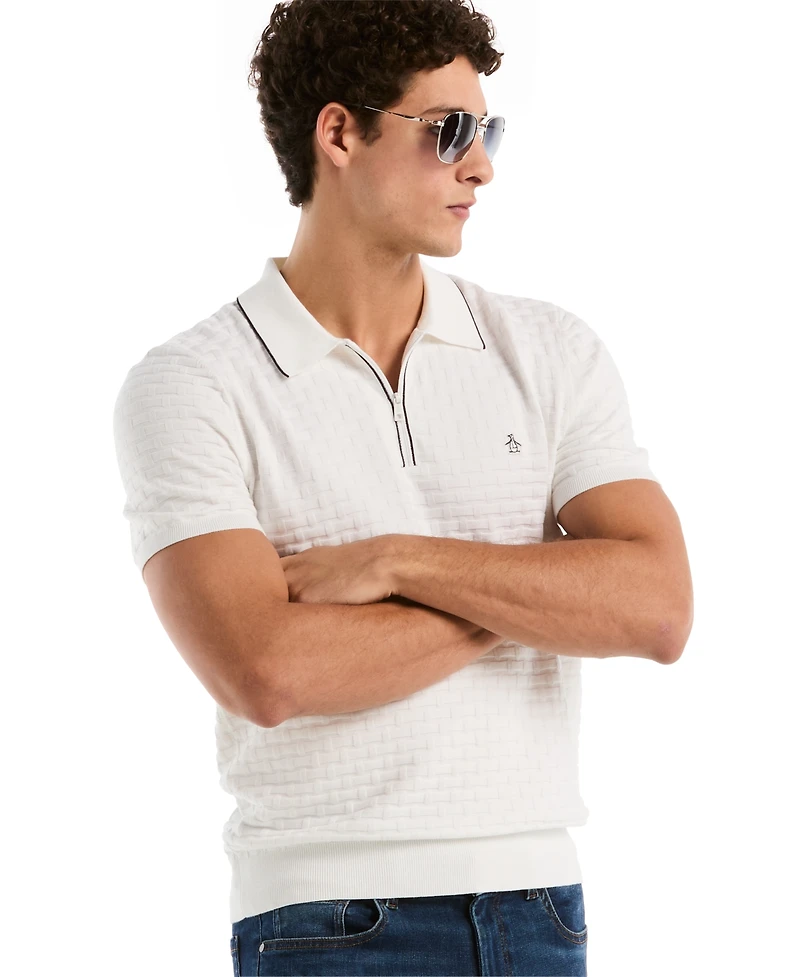 Original Penguin Men's Links Stitch Slim-Fit Polo Sweater