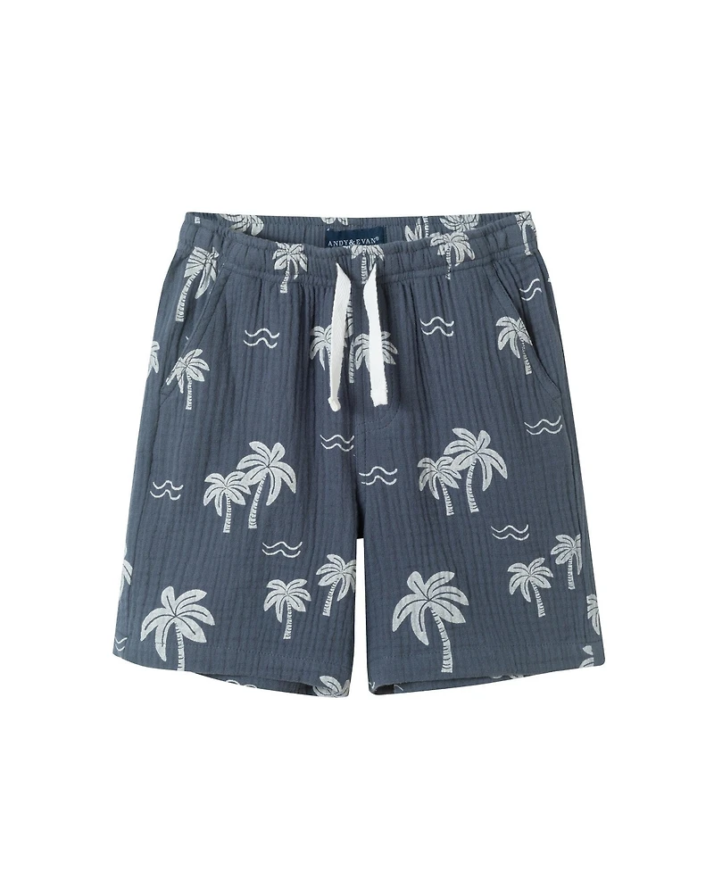Andy & Evan Toddler Boys Little/Big Tropical Palm Tree Gauze Set