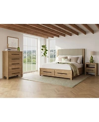Davie 3-Pc. Queen Storage Bedroom Set (Upholstered Bed, Chest & 1-Drawer Nightstand)