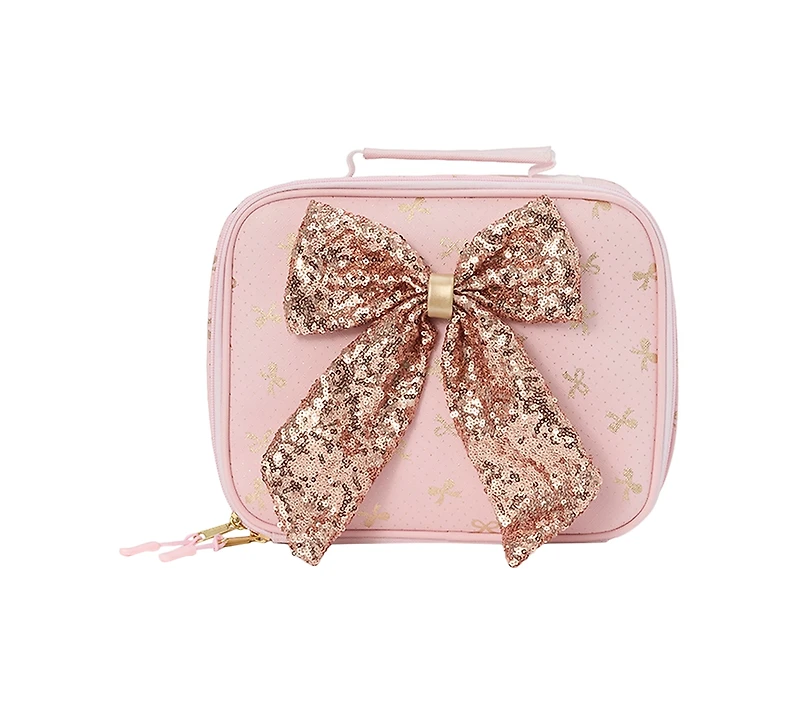 Rainbow Sugar Girls' Bow Lunch Box, Backpack with Matching Headphone, 3-Piece Set