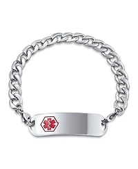 Bling Jewelry Lightweight Medical Identification Blank Medical Id Curb Link Bracelet Stainless Steel 8.5 Inch
