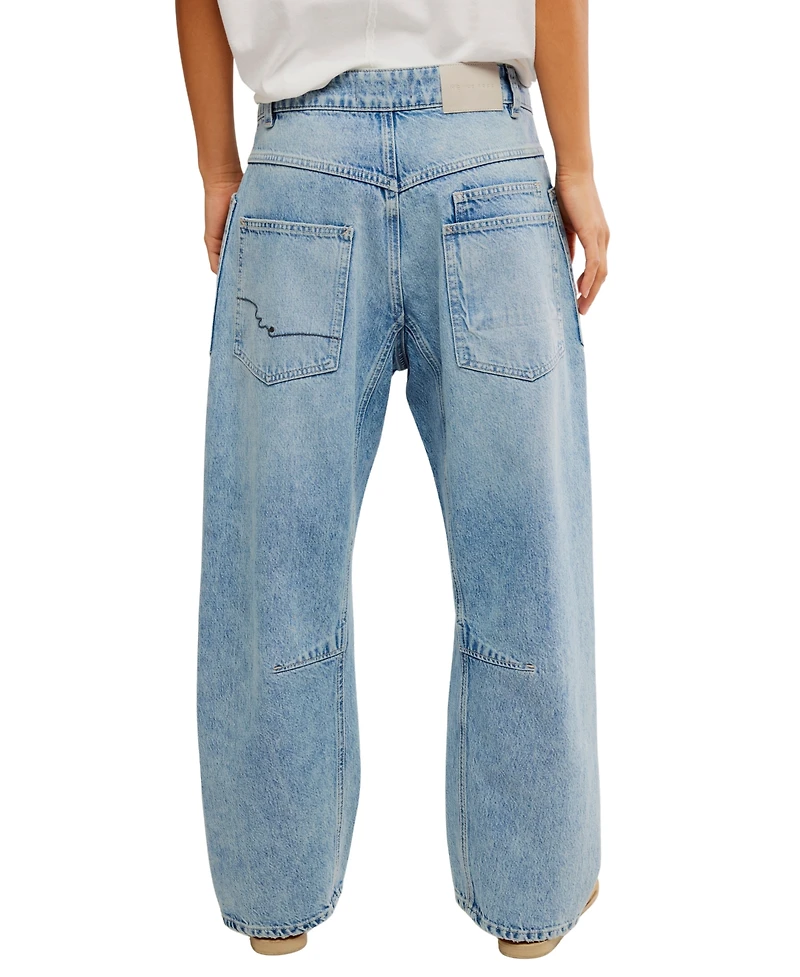 Free People Women's Cotton Minimalist Moxie Boyfriend Jeans