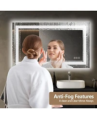 Rainsken 24x36 Inch Led Bathroom Mirror, Wall Mounted Anti-Fog Vanity Mirror, Shatterproof, Explosion-Resistant for Bathroom
