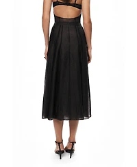 Nocturne Women's Sheer Pleated Midi Skirt