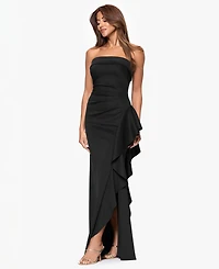 Xscape Petite Strapless Ruffle Sheath Gown