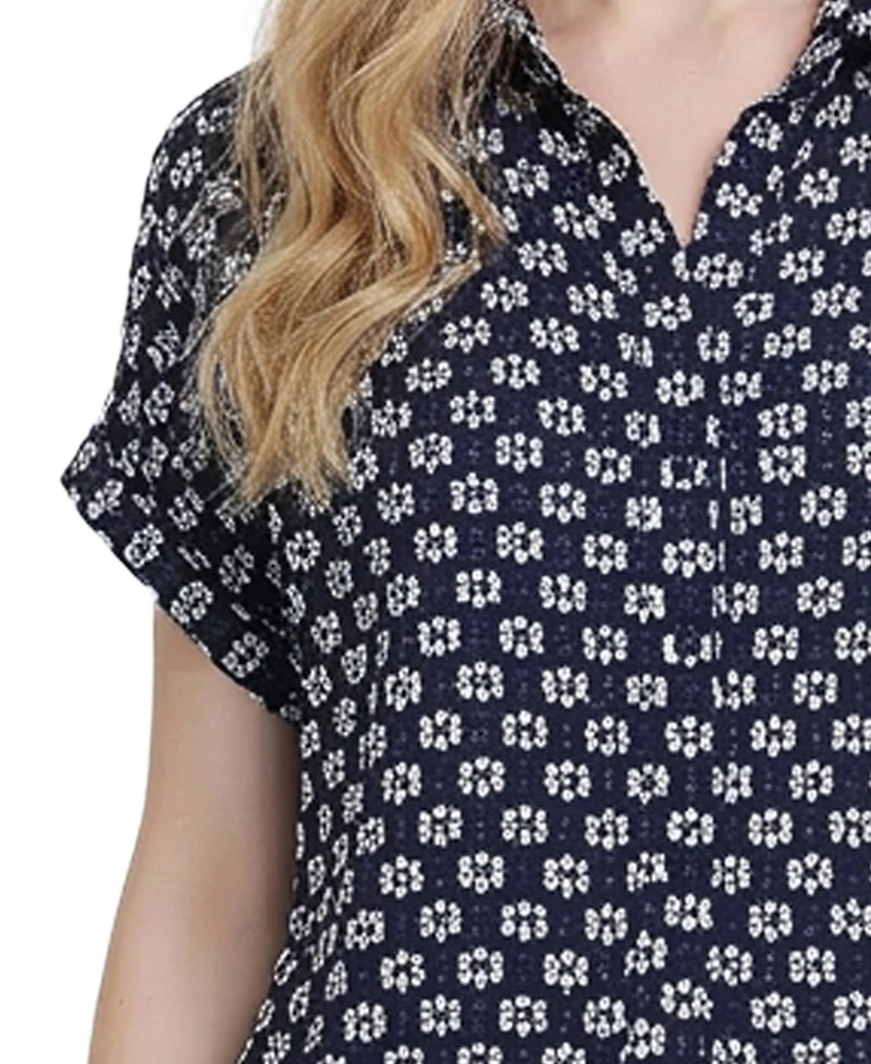 Ny Collection Women's Short-Sleeve Lace Top