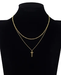 Unwritten x Moda Sport Waterproof Cross Pendant Layered Chain Necklace