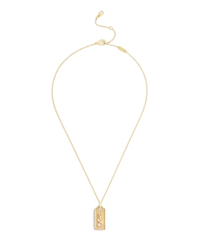 Coach Gold Signature Hangtag Pendant Necklace