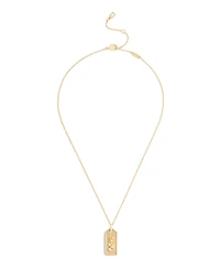 Coach Gold Signature Hangtag Pendant Necklace