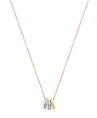 Coach Faux Stone Signature Tearose Rondelle Necklace