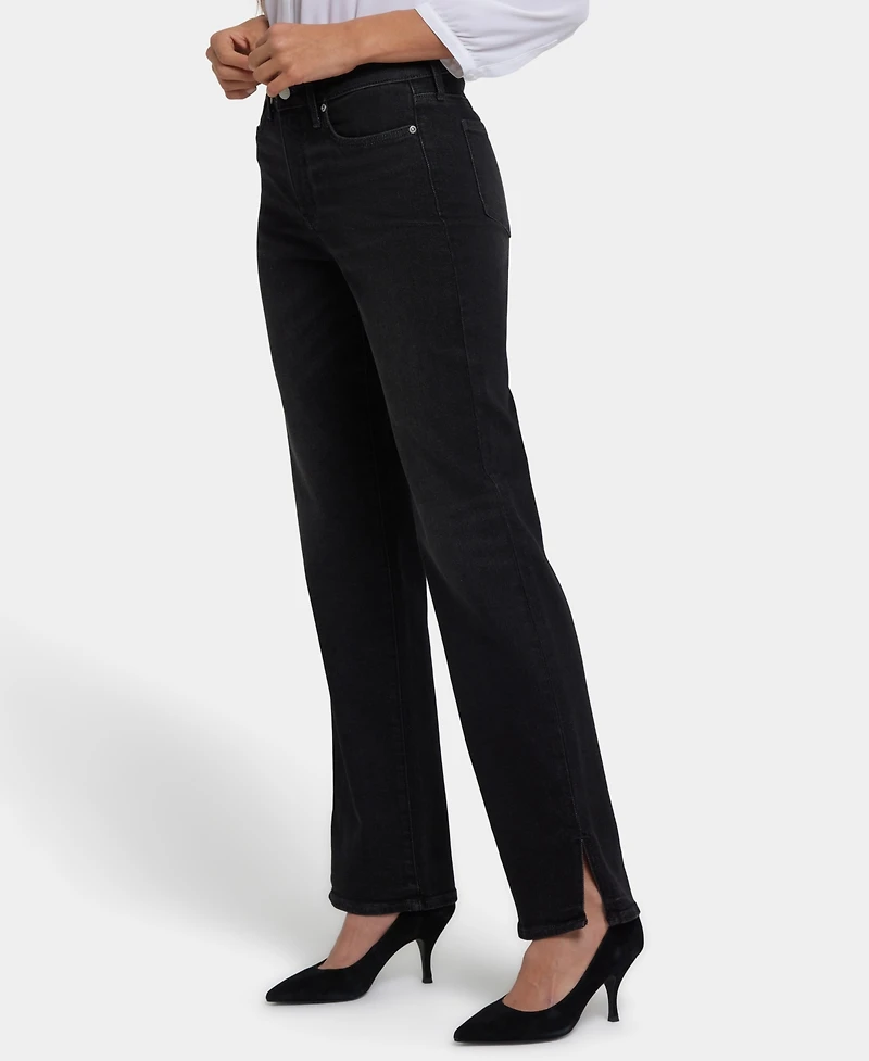 Nydj Women's Bailey Relaxed Straight Jeans with Side Slits