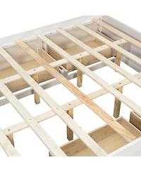 Streamdale Furniture Queen Platform Bed with 4 Drawers, Footboard Storage, No Headboard