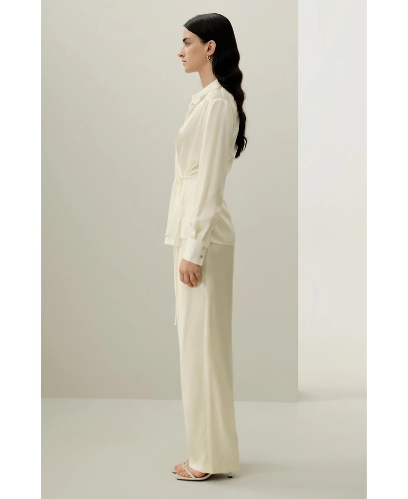 Lilysilk Women's Convertible Silk Charmeuse Shirt