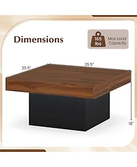 Gymax Led Coffee Table w/Adjustable Light Colors Speed and Brightness Remote Control
