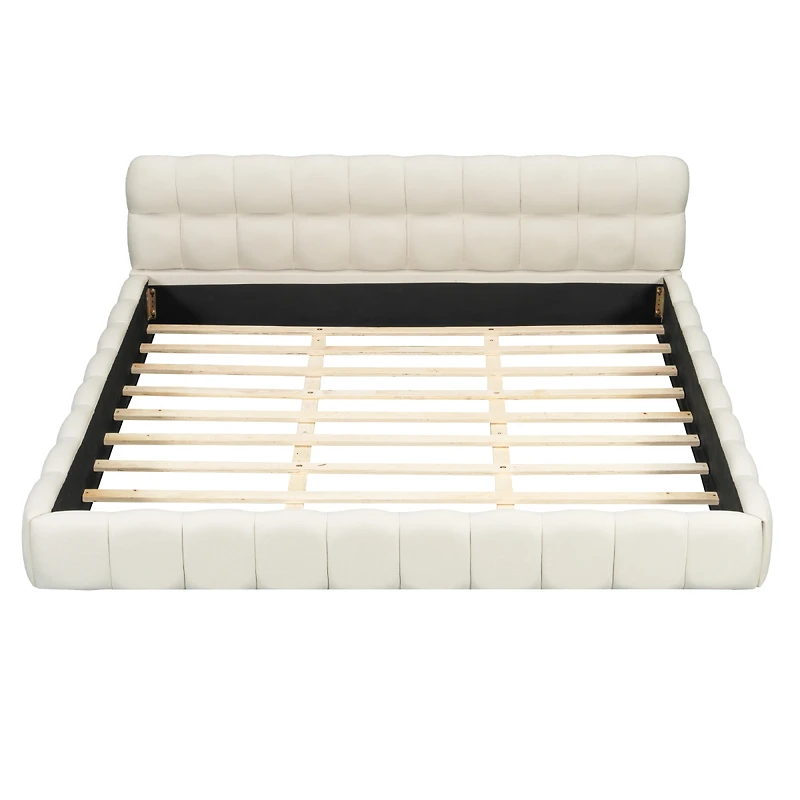 Streamdale Furniture Upholstered Platform Bed with Solid Frame