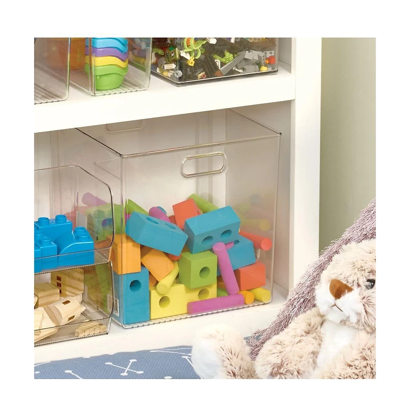 iDesign Small Cube Bin for Cabinet or Pantry, Set of 4, Clear, Made in Usa