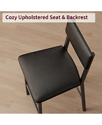 homfan Set of 4 Counter Height Bar Stools, Thick Padded Seat and Metal Legs for Kitchen Island Use