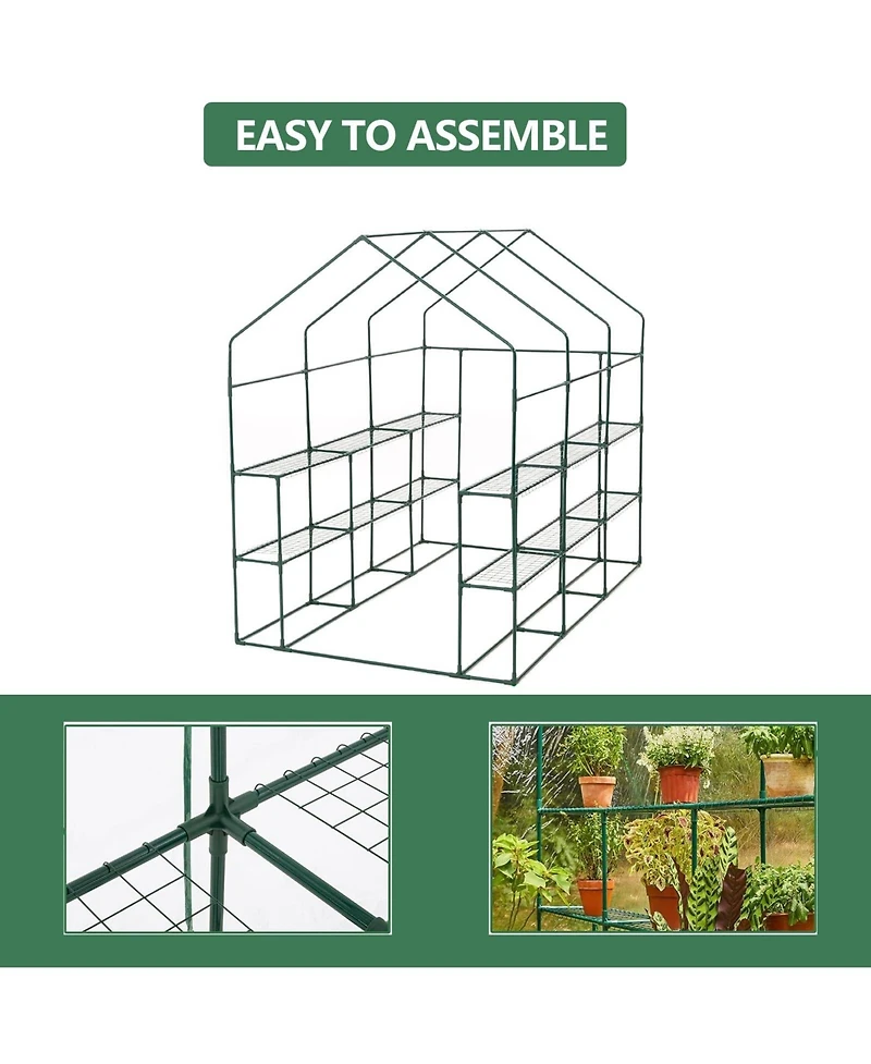 gaomon Greenhouse for Outdoors, Large Walk-in 6-Tier Plant Shelves, 85"x56"x77" , Weatherproof Plant Tent for Backyard and Patio