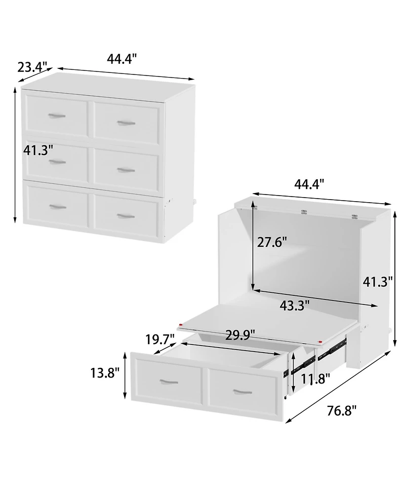 Homsee Modern Folding Bed - Metal Handles | Living Room Sleeper