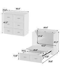 Homsee Modern Folding Bed - Metal Handles | Living Room Sleeper