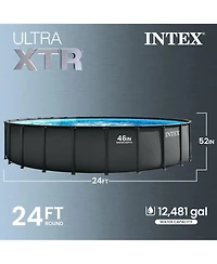 Intex Ultra Xtr 24ft x 52in Round Frame Above Ground Swimming Pool Set with Pump