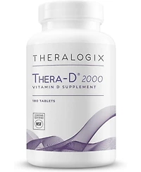 Theralogix Thera-d 2000 Vitamin D Supplement - 2,000 Iu (50 mcg) Vitamin D3 Tablets - 180-Day Supply - Immune Support Supplement for Women & Men