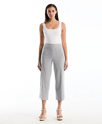 Rafaella Petite Striped Patch Pocket Wide-Leg Pants