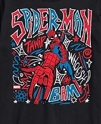 Airwaves Men's Spiderman Sketchy Doodles Short-Sleeve Graphic T-Shirts