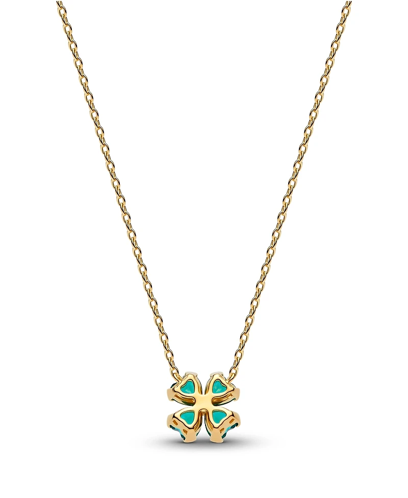 Pandora Green Lucky Clover Pendant Necklace