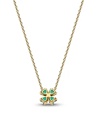 Pandora Green Lucky Clover Pendant Necklace