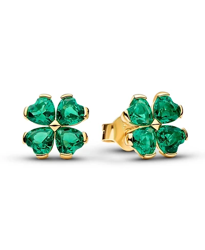 Pandora Green Lucky Clover Stud Earrings