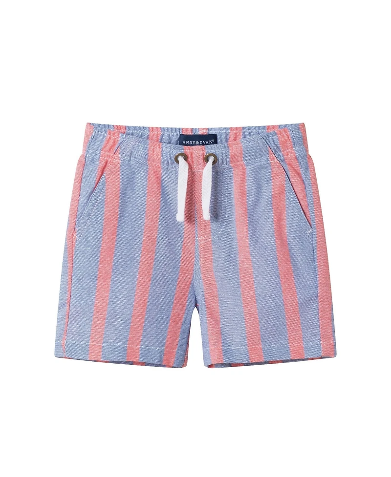 Andy & Evan Baby Boys Orange Striped Airy Oxford Set