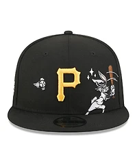 New Era Men's Black Pittsburgh Pirates Looney Tunes Bugs Bunny 9FIFTY Snapback Hat