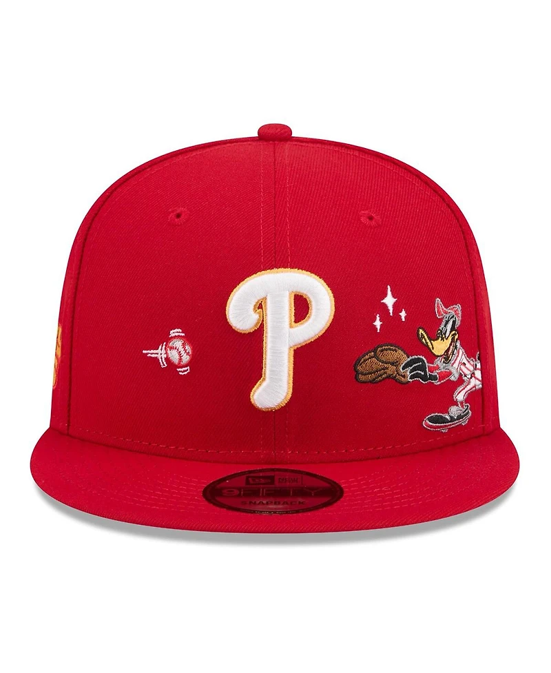 New Era Men's Red Philadelphia Phillies Looney Tunes Daffy Duck 9FIFTY Snapback Hat