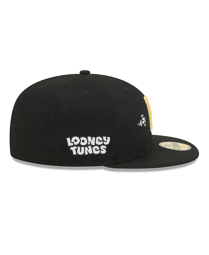 New Era Men's Black Pittsburgh Pirates Looney Tunes Bugs Bunny 59FIFTY Fitted Hat