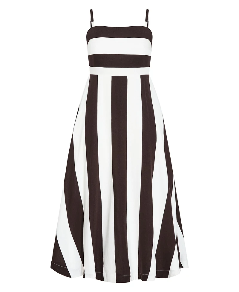City Chic Women's Simone Strapless Stripe Maxi Dress