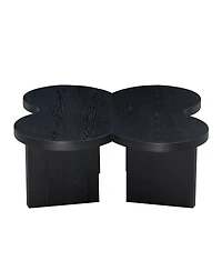Rainsken Modern Butterfly Coffee Table, Wooden Center Table, Accent Side Tea Table for Living Room, Home Office