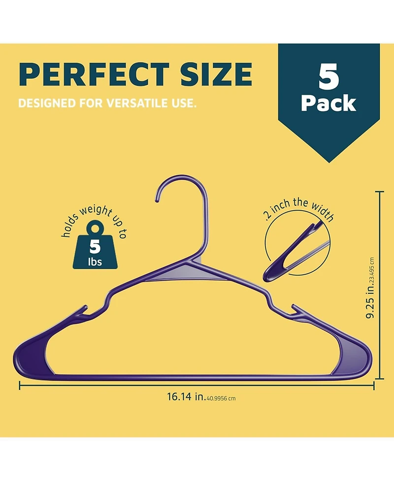 Lifemaster heavy-duty plastic hangers with non-slip grooves, space-saving design