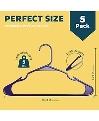 Lifemaster heavy-duty plastic hangers with non-slip grooves, space-saving design