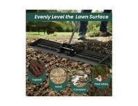 Lucky One 36 x 10 Inch Lawn Leveling Rake with Ergonomic Handle, Heavy Duty Lawn Tool