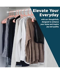 Lifemaster heavy-duty plastic hangers for clothes, dresses & coats non-slip grooves, space-saving design
