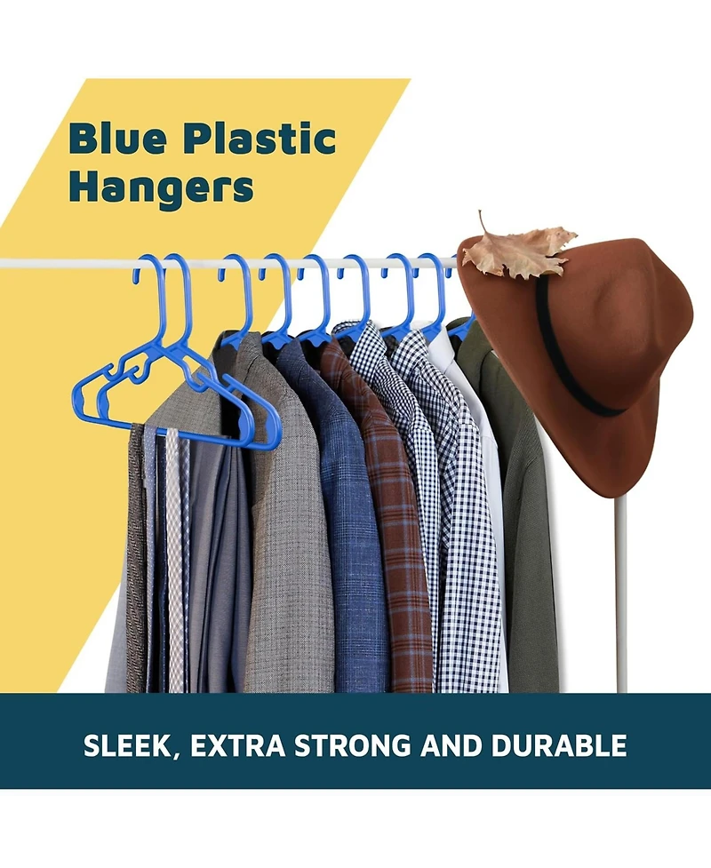 Lifemaster Kids Plastic Hangers, 11.6", with shoulder notches, space-saving, hold 5 pounds, ideal for baby, toddler & kids clothes, 20-pack.