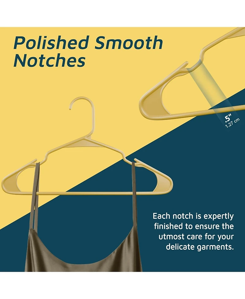 Lifemaster heavy-duty plastic hangers for clothes, dresses & coats non-slip grooves, space-saving design