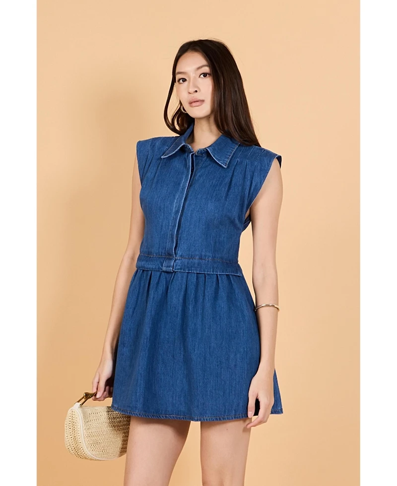 English Factory Women's Denim Shirt Mini Dress