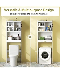 sumyeg 4-Tier Space Saving Over The bath fixture Storage Cabinet with Open Shelves