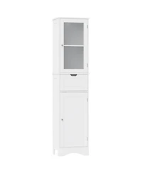 sumyeg Tall Bathroom Floor Storage Cabinet with 2 Doors and 1 Drawer