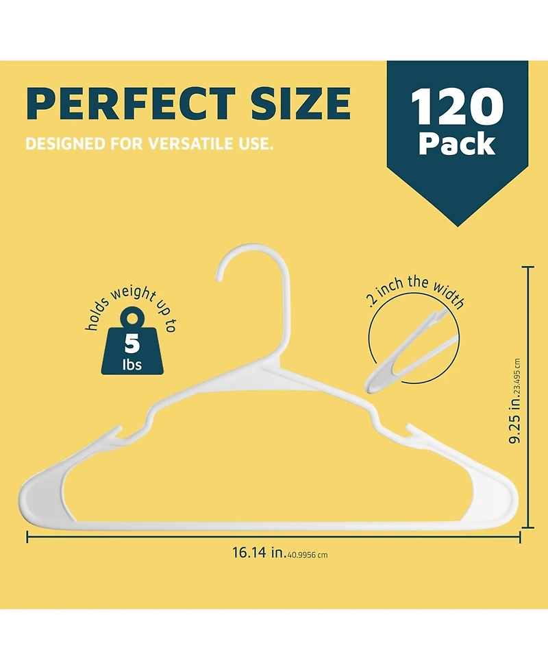 Lifemaster 120 Pc Plastic Clothes Hanger Set
