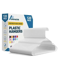 Lifemaster 120 Pc Plastic Clothes Hanger Set