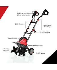Costway 17-Inch 13.5 Amp Corded Electric Tiller and Cultivator 9'' Tilling Depth